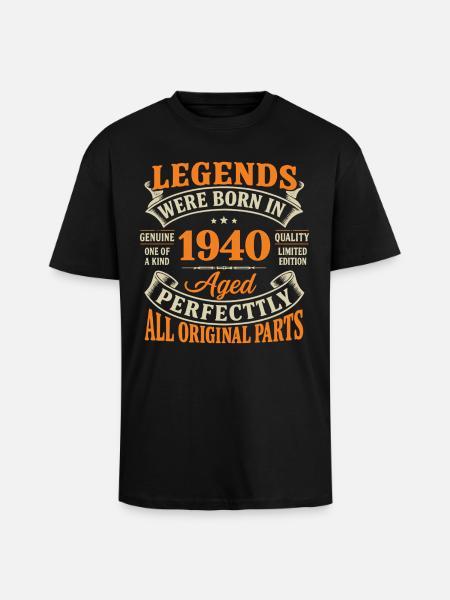 Legends 1940 Aged Perfect - Unisex Oversized Heavyweight T-shirt - black