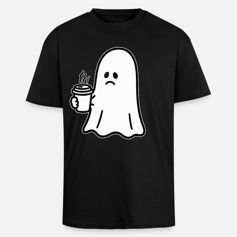 Geist Kaffee Halloween Süßes oder Saures - Oversized Heavyweight Unisex T-Shirt - Schwarz