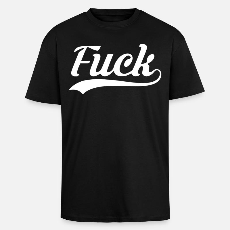 Merde au Rétro Script - T-shirt unisexe oversize épais - noir