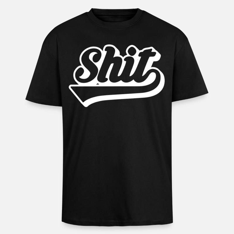 Shit Retro Script - Unisex Oversized Heavyweight T-shirt - black