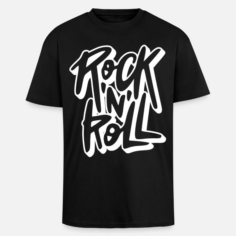 Rock 'n' Roll Graffiti-Text - Oversized Heavyweight Unisex T-Shirt - Schwarz