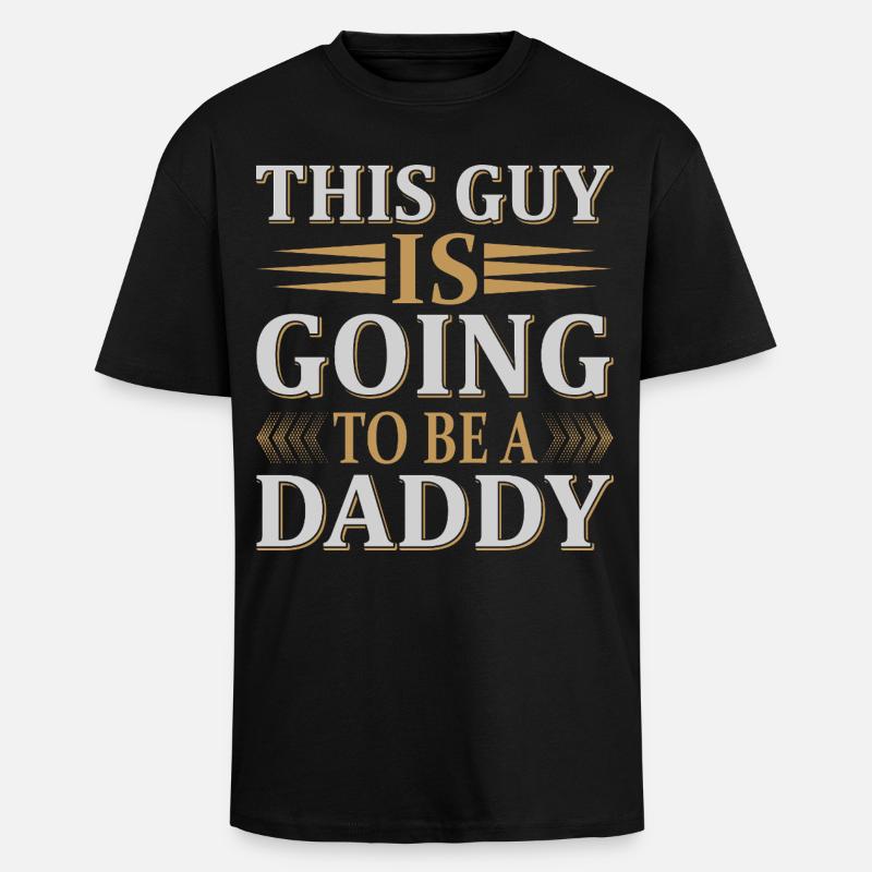 Zukünftige Daddy-Ankündigung - Oversized Heavyweight Unisex T-Shirt - Schwarz