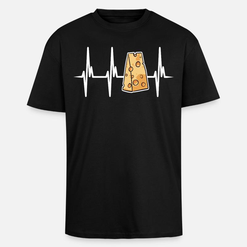 Ich liebe Schweizer Käse - Oversized Heavyweight Unisex T-Shirt - Schwarz
