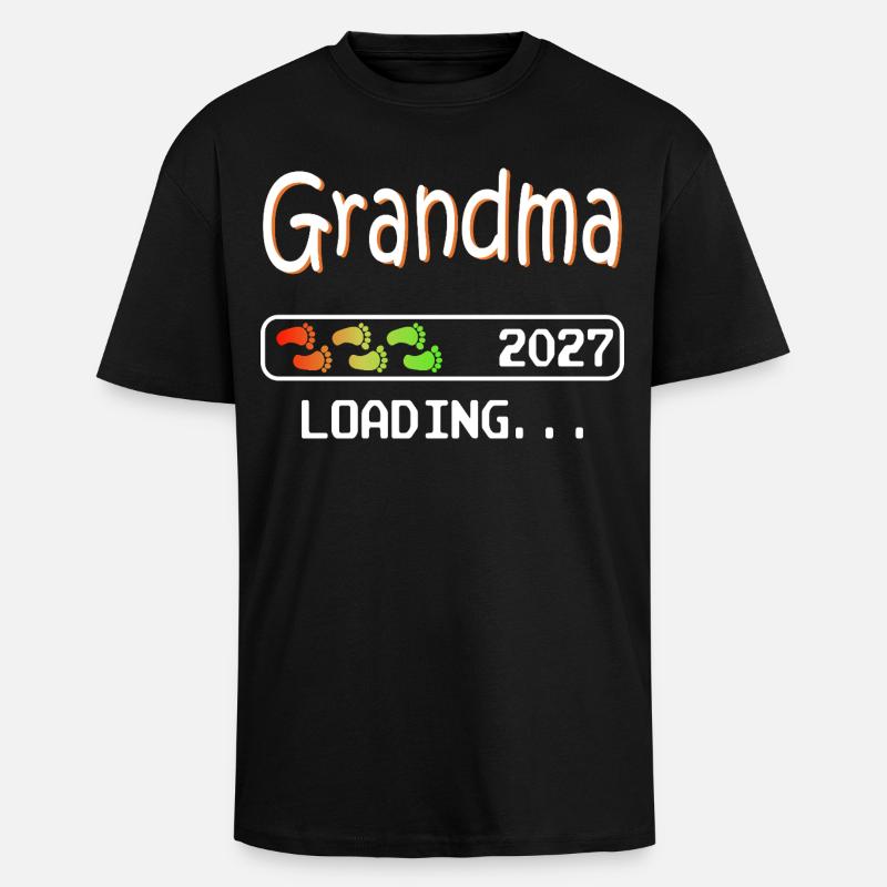 Werdende Oma 2027 loading zukünftige Großmutter - Oversized Heavyweight Unisex T-Shirt - Schwarz