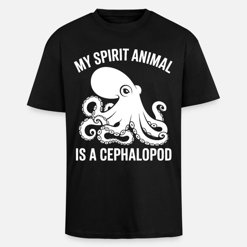 Andedjurets själ som är bläckfisk - Unisex oversized t-shirt i kraftig kvalitet - svart