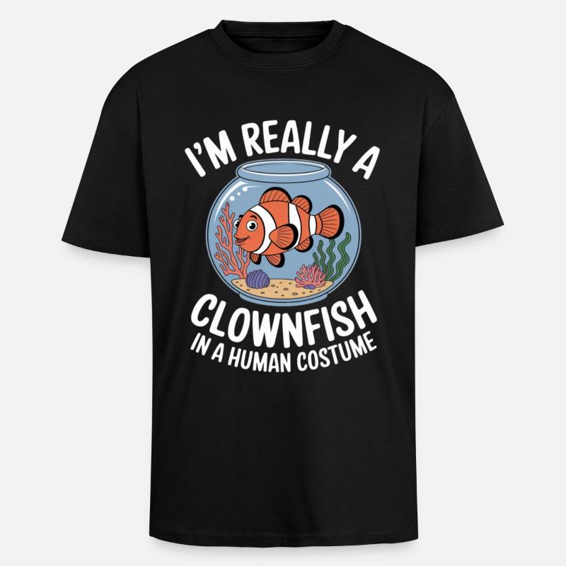 CLOWNFISH - Oversized Heavyweight Unisex T-Shirt - Schwarz