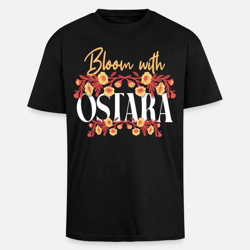 Fleurir avec Ostara Joyeuses Pâques Ostara - T-shirt unisexe oversize épais - noir