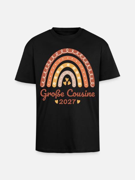 Große Cousine 2027 Boho Regenbogen - Oversized Heavyweight Unisex T-Shirt - Schwarz