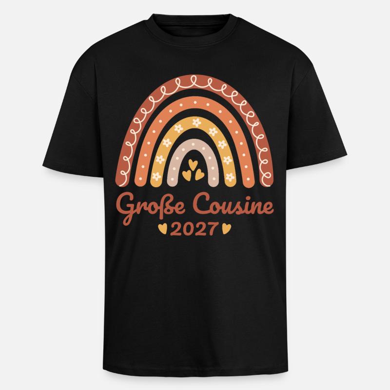 Große Cousine 2027 Boho Regenbogen - Oversized Heavyweight Unisex T-Shirt - Schwarz