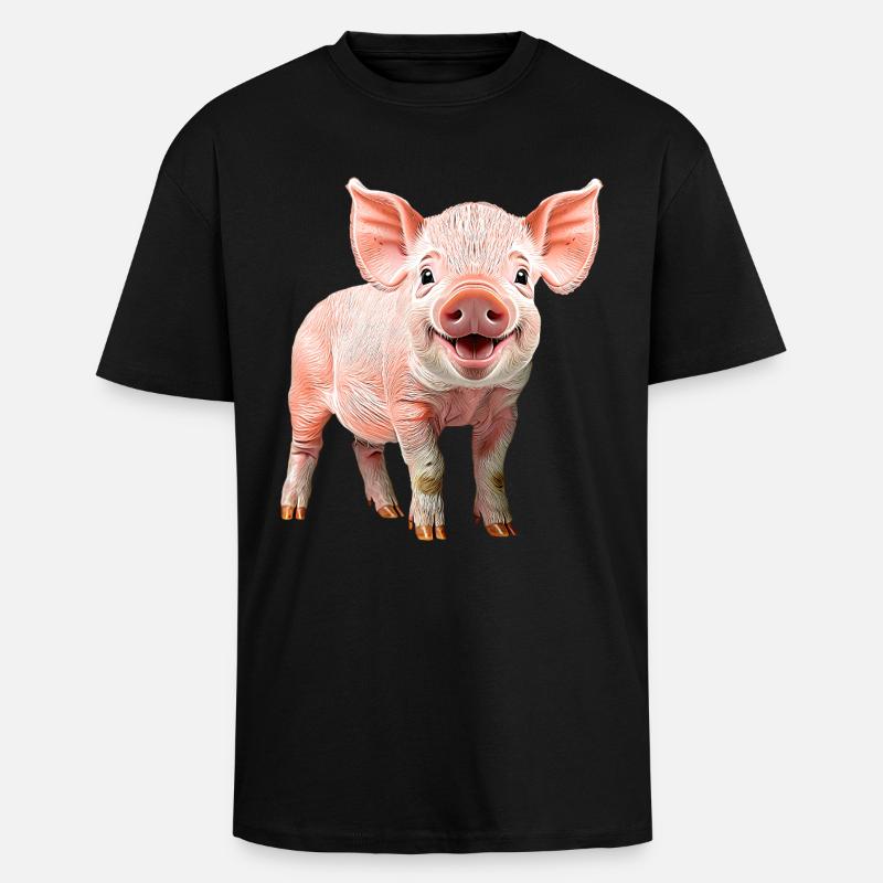 Ferkel - Oversized Heavyweight Unisex T-Shirt - Schwarz