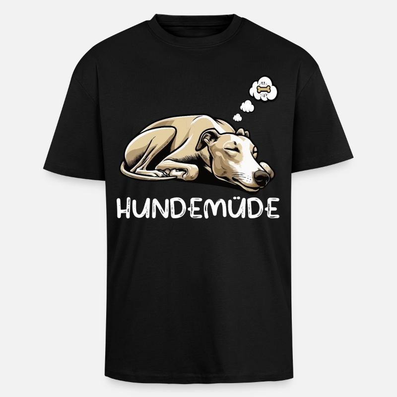 Hundemüde Whippet Windhund Whippets Whippethalter - Oversized Heavyweight Unisex T-Shirt - Schwarz