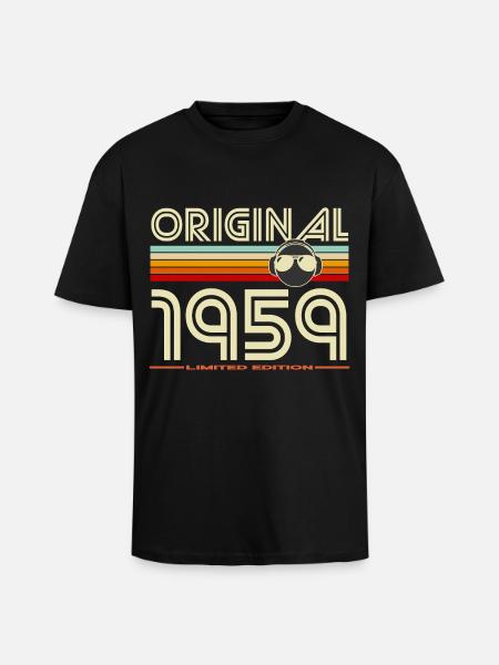 Rétro 1959 Édition Limitée - T-shirt unisexe oversize épais - noir