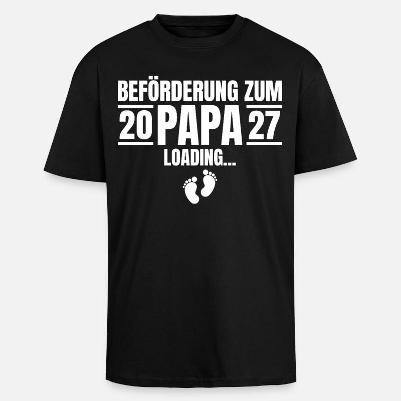 Beförderung zum Papa 2027 Loading - Oversized Heavyweight Unisex T-Shirt - Schwarz