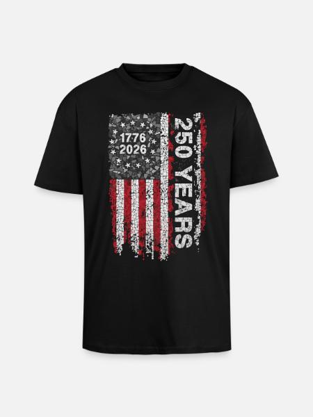 USA 250 years 1776-2026 - Unisex Oversized Heavyweight T-shirt - black