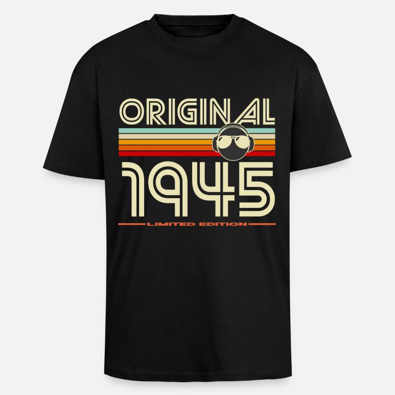 Originaler Retro-Helm von 1945 - Oversized Heavyweight Unisex T-Shirt - Schwarz