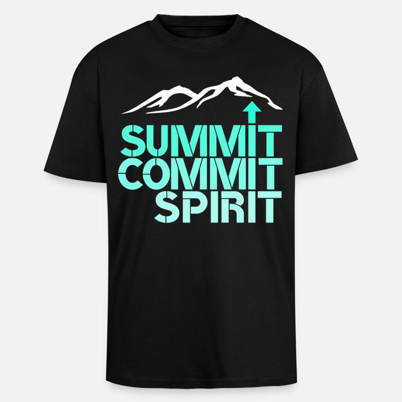 spirit commit summit - Oversized Heavyweight Unisex T-Shirt - Schwarz