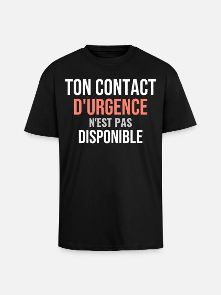Pas Urgence - T-shirt unisexe oversize épais - noir