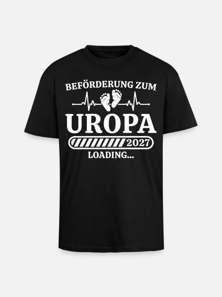 Uropa 2027 Loading – Geschenk Schwangerschaft - Oversized Heavyweight Unisex T-Shirt - Schwarz
