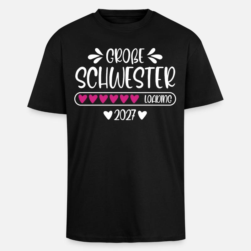 Große Schwester 2027 loading - Oversized Heavyweight Unisex T-Shirt - Schwarz