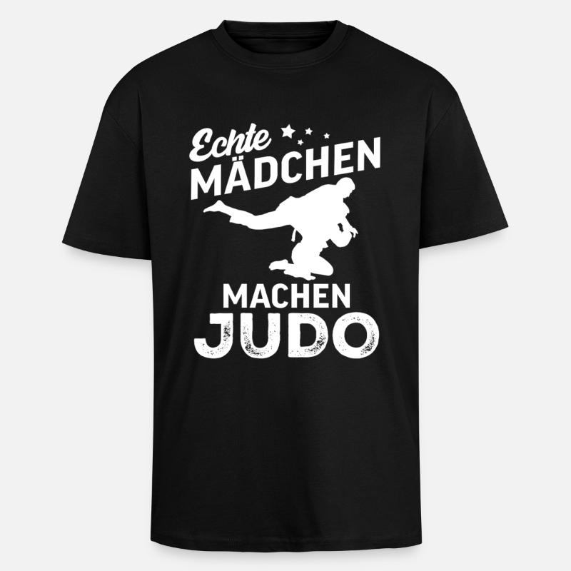 echte maedchen machen judo  - Oversized Heavyweight Unisex T-Shirt - Schwarz