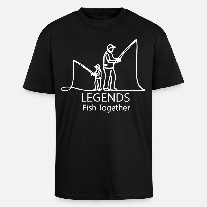 Légendes pêchant ensemble - T-shirt unisexe oversize épais - noir