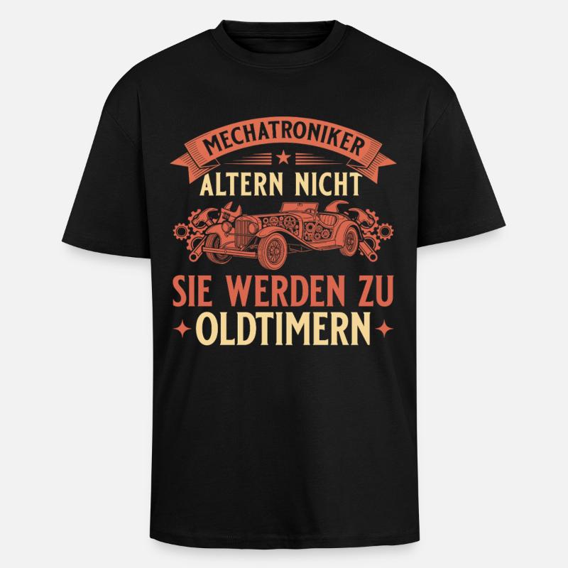 Mechatroniker Altern Nicht - Oldtimer Geschenk - Oversized Heavyweight Unisex T-Shirt - Schwarz