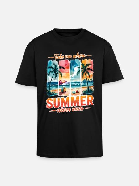 Take Me Where Summer Never Ends - Unisex Oversized Heavyweight T-shirt - black