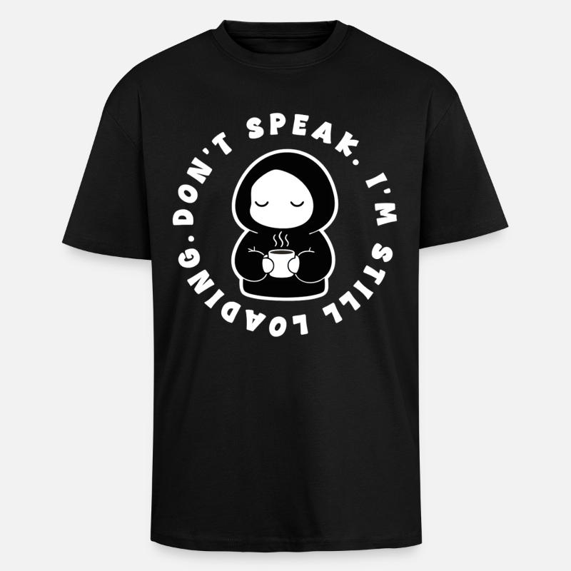 Cafe I'm Still Loading Manga - Unisex Oversized Heavyweight T-shirt - black