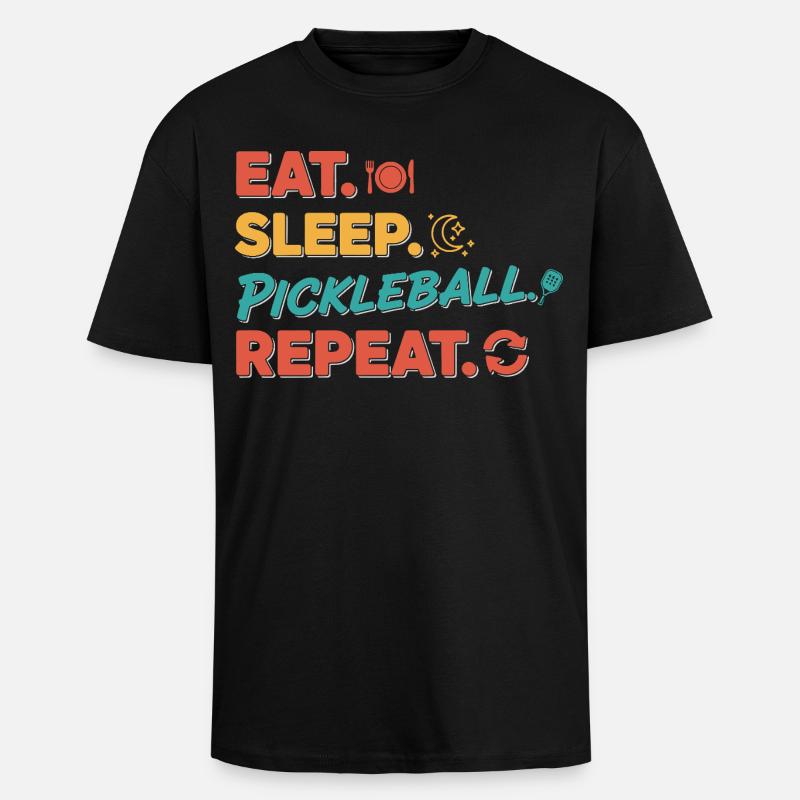 Pickleball rolig spelare ät sov pickleball - Unisex oversized t-shirt i kraftig kvalitet - svart