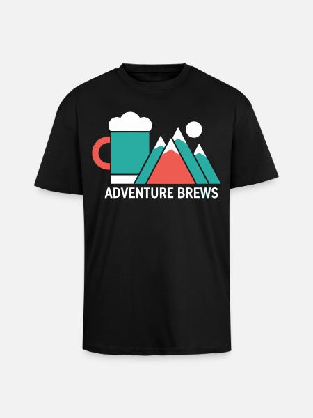 Adventure Brews Wandern Bier - Oversized Heavyweight Unisex T-Shirt - Schwarz