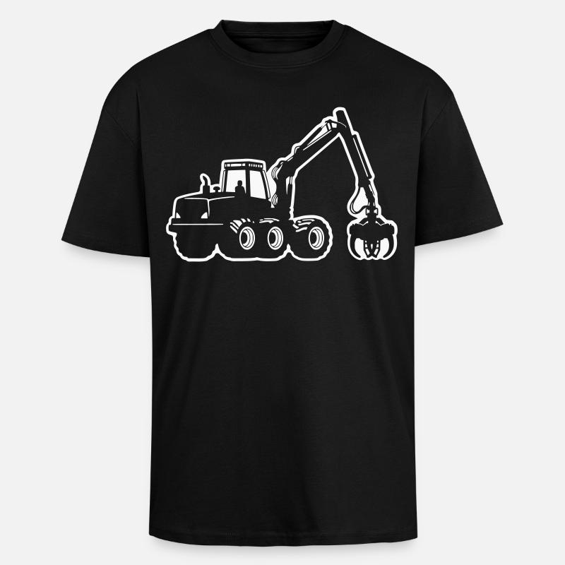 Silhouette de moissonneuse - T-shirt unisexe oversize épais - noir