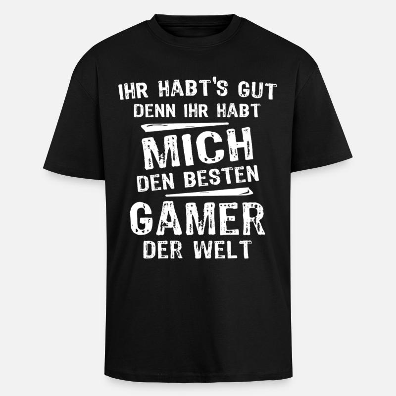 Gamer - Oversized Heavyweight Unisex T-Shirt - Schwarz