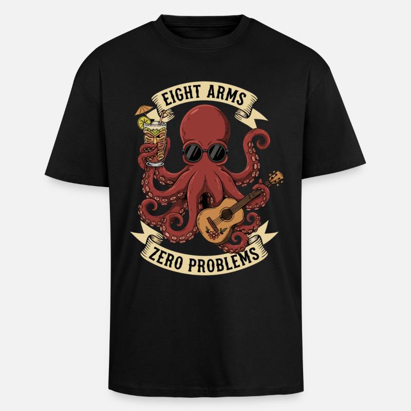 Eight Arms Zero Problems - Unisex Oversized Heavyweight T-shirt - black