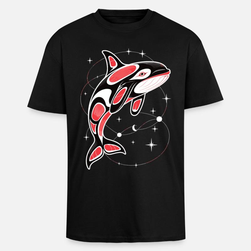 Orca T-Shirt Killerwal Wal - Oversized Heavyweight Unisex T-Shirt - Schwarz
