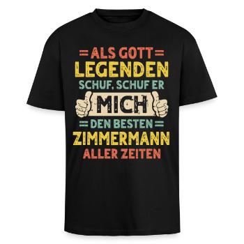 Zimmermann - Oversized Heavyweight Unisex T-Shirt - Schwarz - Vorne - Alina (178cm) & Michal (187cm)