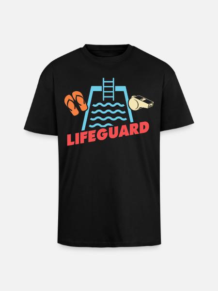 Lifeguards Love Lifeguard Swimmers - Unisex Oversized Heavyweight T-shirt - black