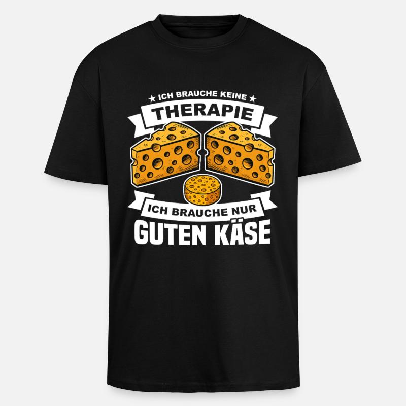 Käse Spruch - Oversized Heavyweight Unisex T-Shirt - Schwarz