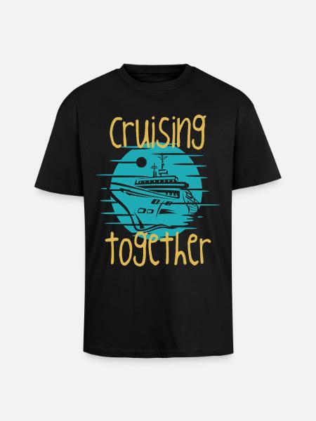Gemeinsam Kreuzfahrt-Bootsgrafik - Oversized Heavyweight Unisex T-Shirt - Schwarz