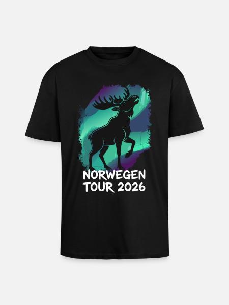 Norway Tour 2026 Moose - Unisex Oversized Heavyweight T-shirt - black