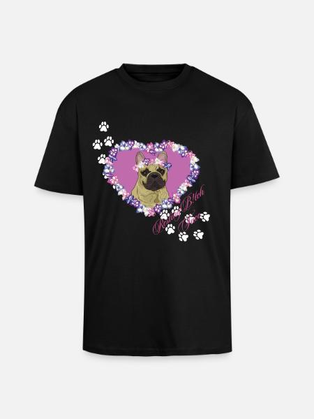 Resting B!tch Face Frenchie - Unisex Oversized Heavyweight T-shirt - black