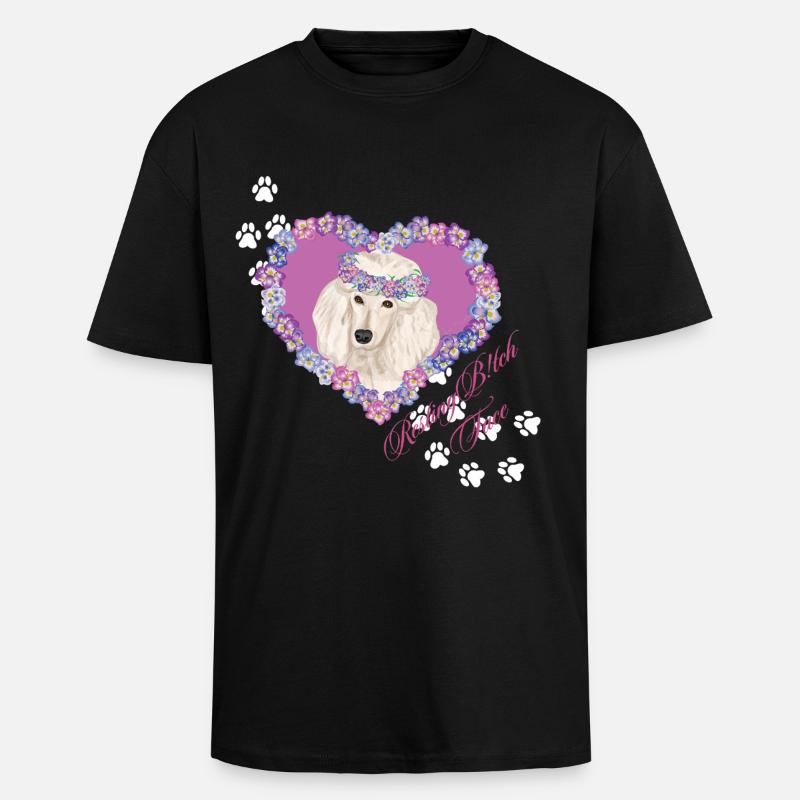 Resting B!tch Face Poodle - Unisex Oversized Heavyweight T-shirt - black
