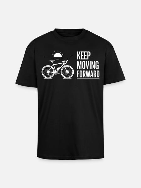 Cycling Forward Sunrise - Unisex Oversized Heavyweight T-shirt - black