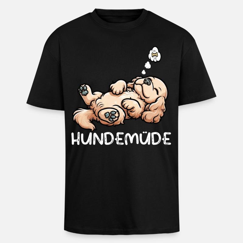 Hundemüde Cocker Spaniel Cockerhund Cockerbesitzer - Oversized Heavyweight Unisex T-Shirt - Schwarz