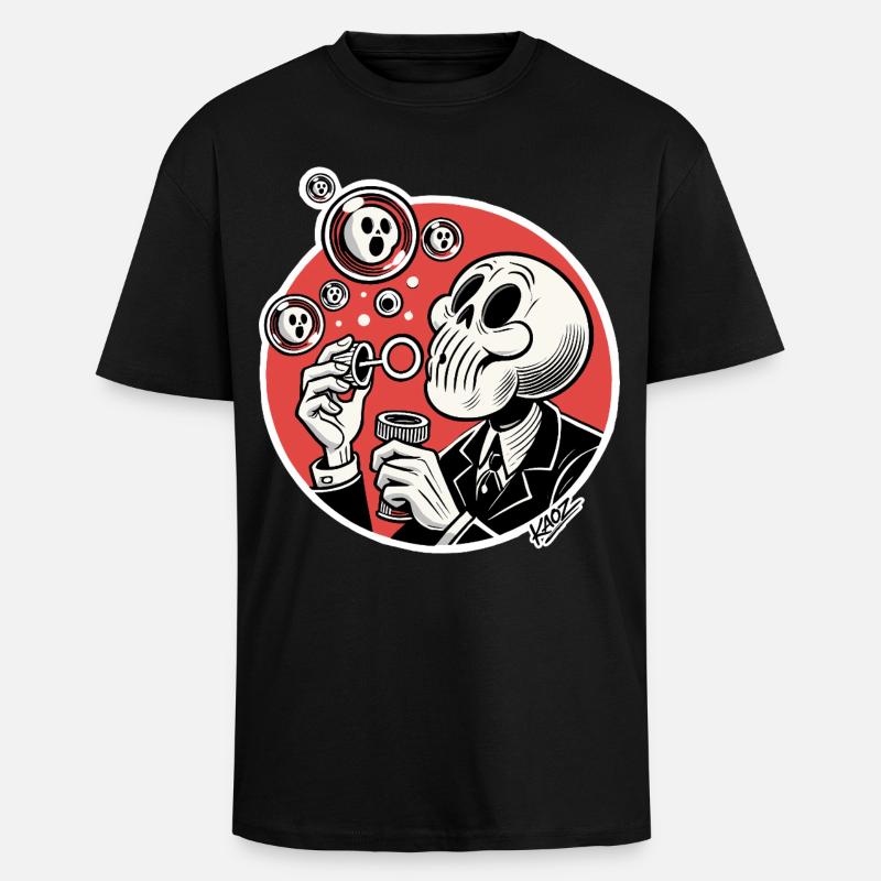 Skelettblasen-Illustration - Oversized Heavyweight Unisex T-Shirt - Schwarz