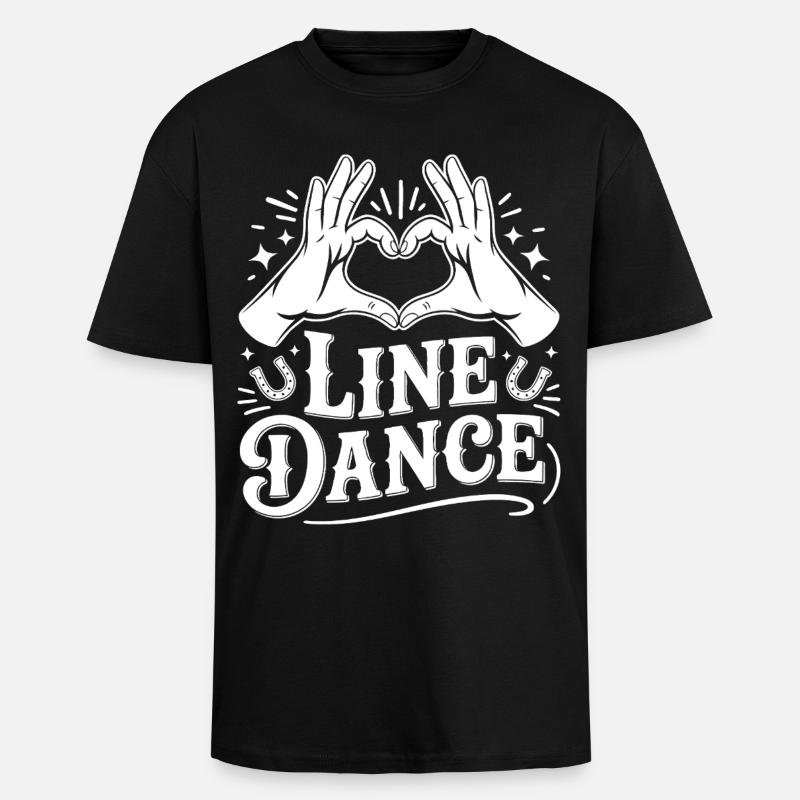 Line Dance Hjertetegn - Unisex oversized heavyweight t-shirt - sort