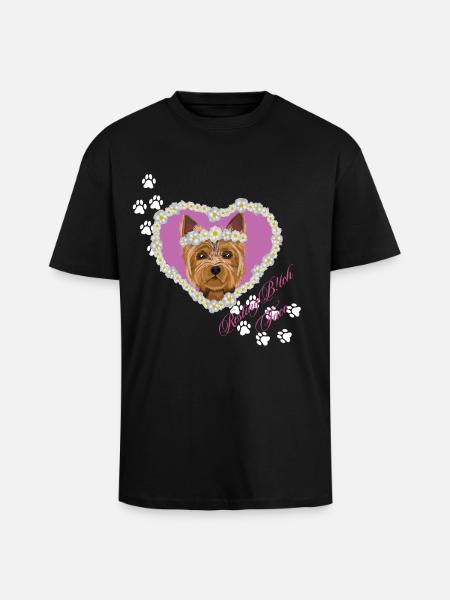 Resting B!tch Face Yorksire Terrier - Unisex Oversized Heavyweight T-shirt - black