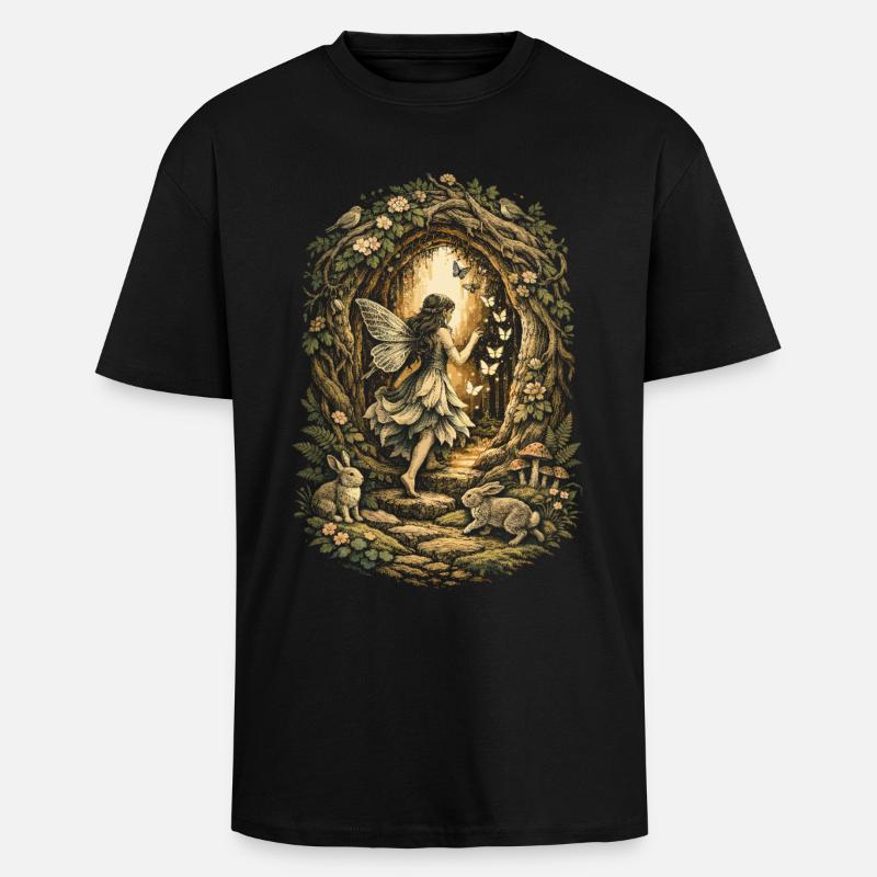 Fairycore Fee Gotisch - Oversized Heavyweight Unisex T-Shirt - Schwarz