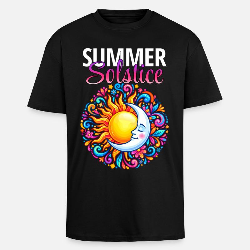 Litha Pagan Solstice d’été Midsommar - T-shirt unisexe oversize épais - noir