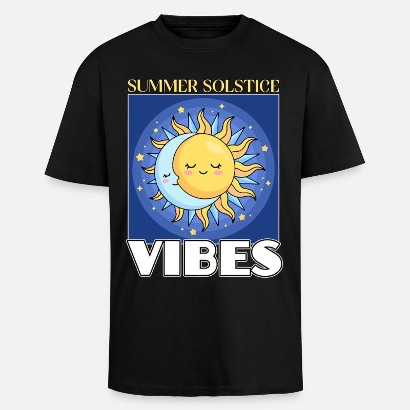 Litha Pagan Solstice d’été Midsommar - T-shirt unisexe oversize épais - noir