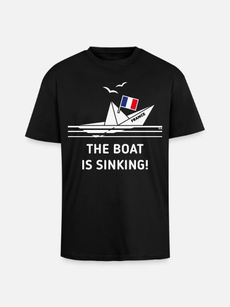 Das Boot sinkt! (Frankreich / NEG) - Oversized Heavyweight Unisex T-Shirt - Schwarz